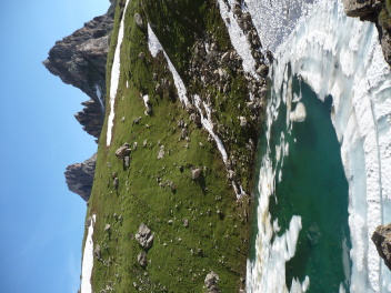 Lac Infernetto avec glaçons qui fondent