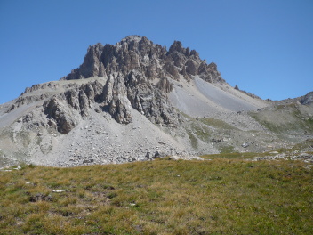 Monte Oronaye, Tête de Moïse depuis environs du lac Oronaye, pan