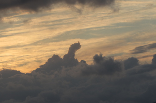 Très beau nuages, cheval zoom